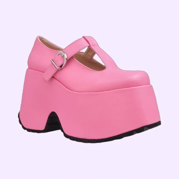 Pink Platform Mary Janes Shoes - Picture 10 of 10